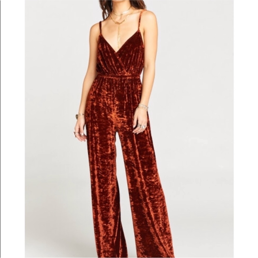 Show me your mumu Crushed velvet jumpsuit copper